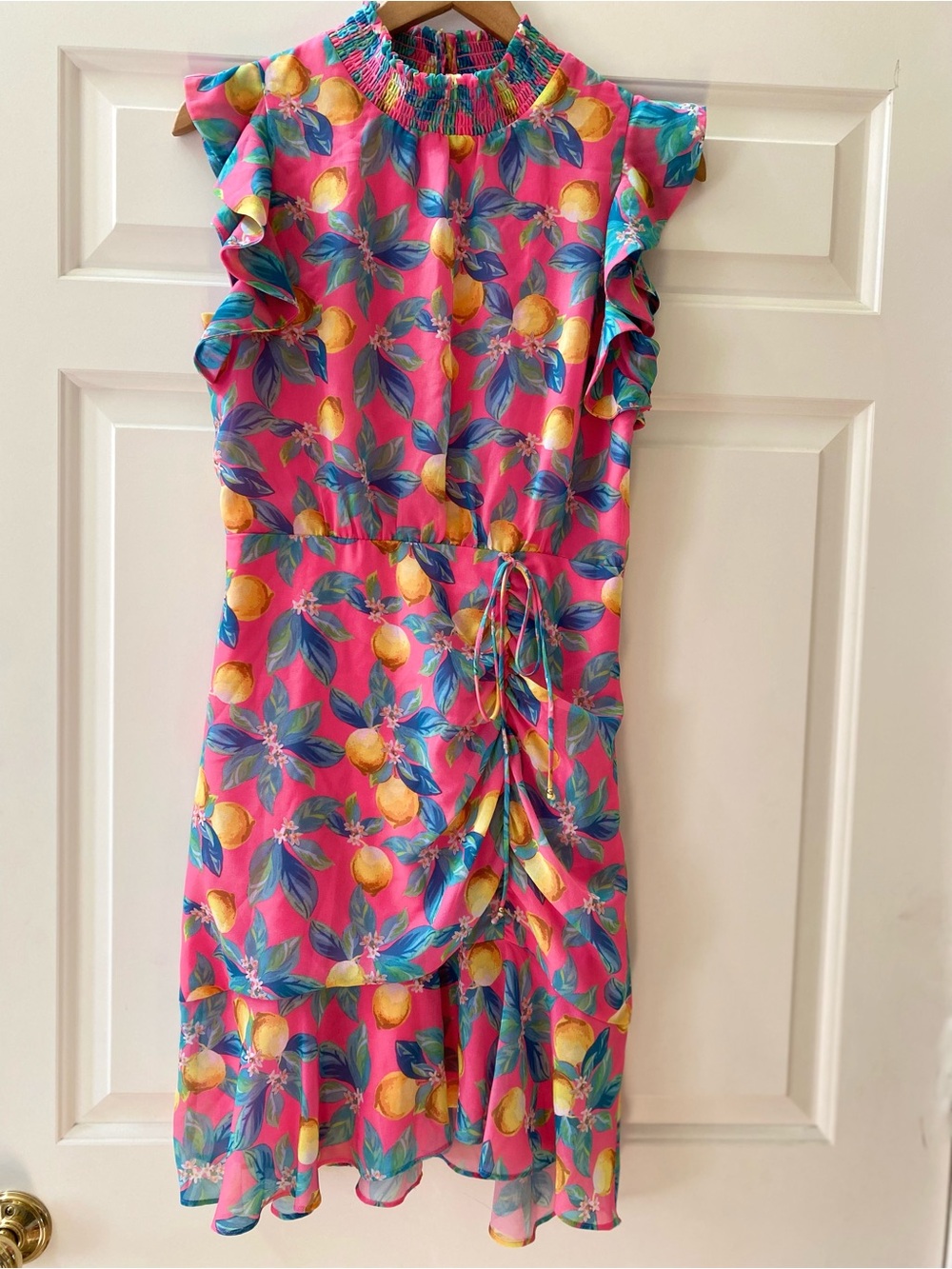 Sam Edelman Dress Pink Lemon Ruffle Dress Size 6
